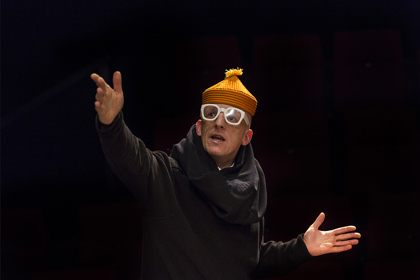 Production still for "A Social Service". David Woods. Photographer: Pia Johnson