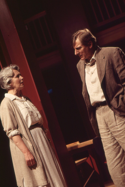 Production still for "Honour". L-R: Julia Blake as Honour, John Gregg as Gus. Photographer: Jeff Busby