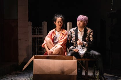 Production still for the 2022 Season of 'K-BOX'. L-R: Susanna Qian, Jeffrey Liu. Photographer: Phoebe Powell
