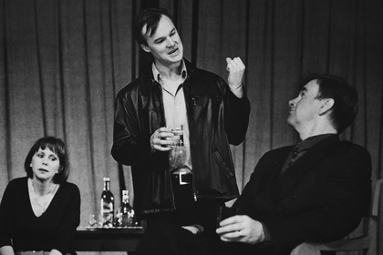 Production still for "The Sick Room". L-R: Celia de Burgh as Megan Alexander, Oscar Redding as Jason Alexander, Peter Curtin as Paul Alexander. Photographer: Jeff Busby