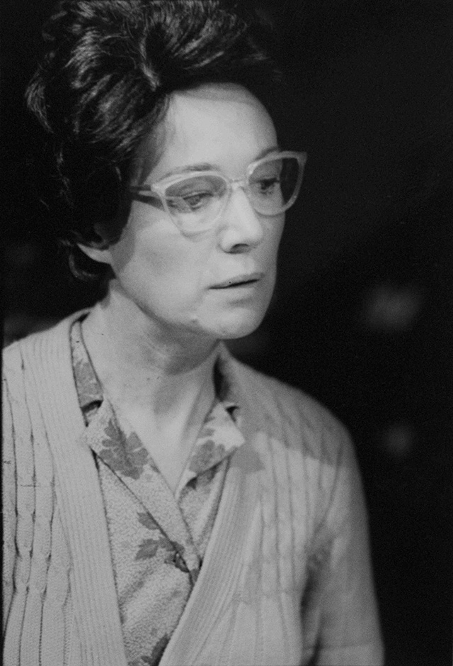 Production still for "I Sent a Letter to My Love". L-R: Gerda Nicolson as Gwyneth Price. Photographer: Jeff Busby