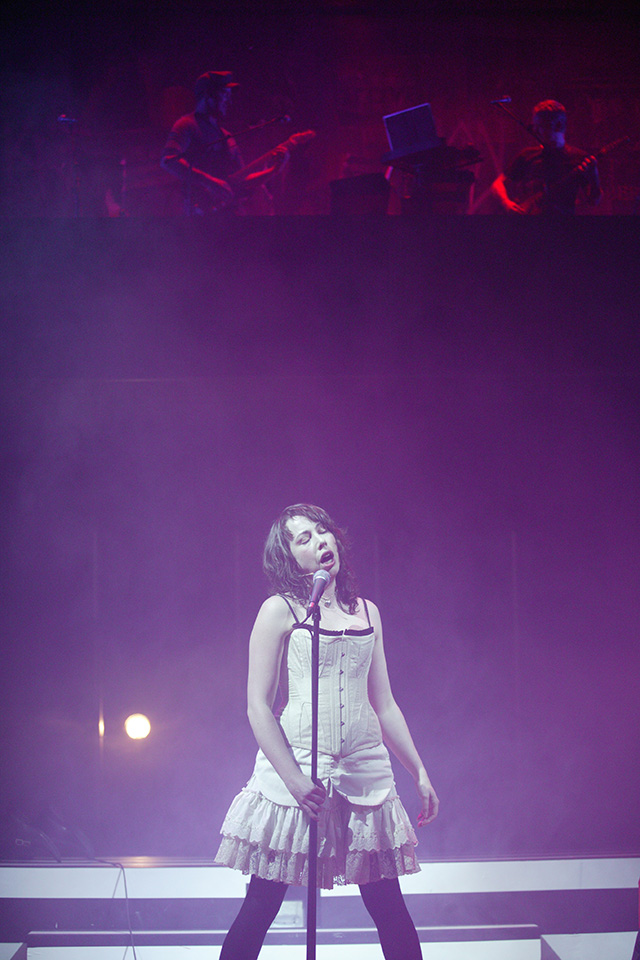 Production still for "Sleeping Beauty: This is Not a Lullaby". Alison Bell. Photographer: Lisa Tomasetti