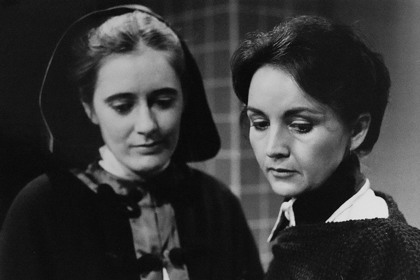 Production still for "The Greatest Man on Earth". L-R: Margaret Cameron, Sue Jones. Photographer: Jeff Busby