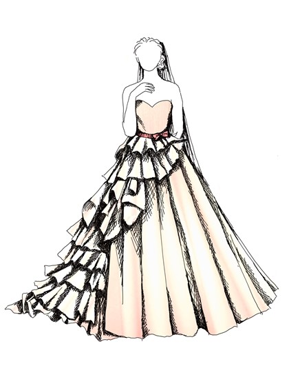 Costume design rendering 'Justine' (c) Marg Horwell
