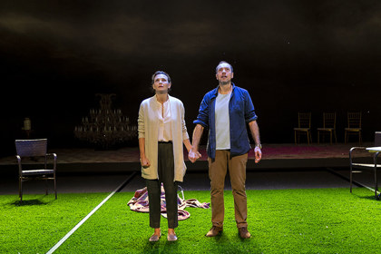 Production still for "Melancholia". L-R: Leanne Walsman, Steve Mouzakis. Photographer: Pia Johnson