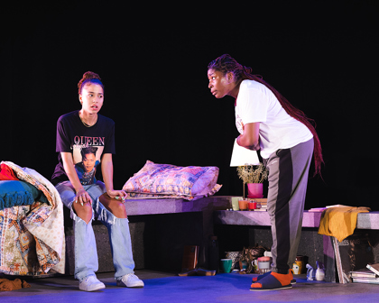 Production still for the 2023 Season of 'seven methods of killing kylie jenner". In photo: Chika Ikogwe and Iolanthe. Photographer: Wani Toa