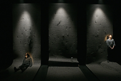 Production still for "Moth". L-R: Sarah Ogden as Claryssa, Dylan Young as Sebastian. Photographer: Jeff Busby