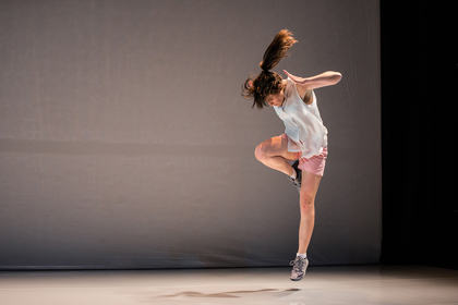 Production still for "Piece for Person and Ghetto Blaster". Nicola Gunn. Photographer: Gregory Lorenzutti