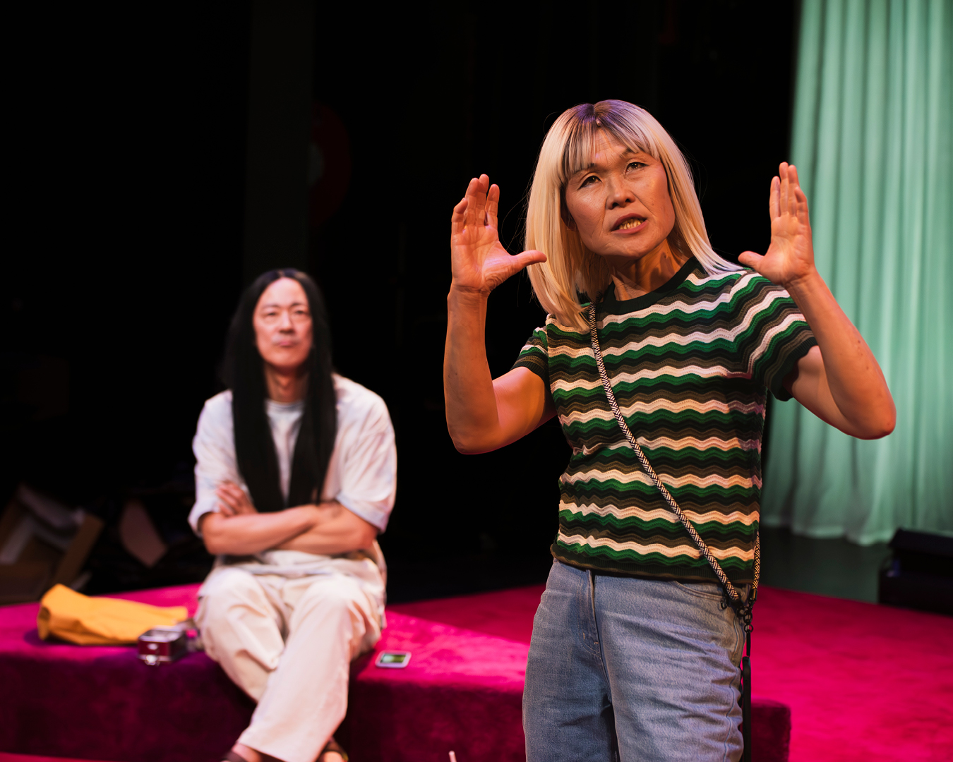 Production photo for Apologia. Photographer: Gregory Lorenzutti. In photo: Taka Takiguchi 滝口貴, and Yumi Umiumare.