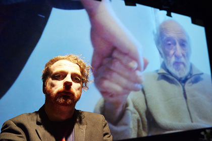 Production still for "You're Not Alone". Kim Noble. Photographer: Geraint Lewis