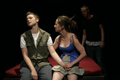 Production still for "Love". L-R: Lisa Sontag, Peter Brady. Photographer: Jeff Busby