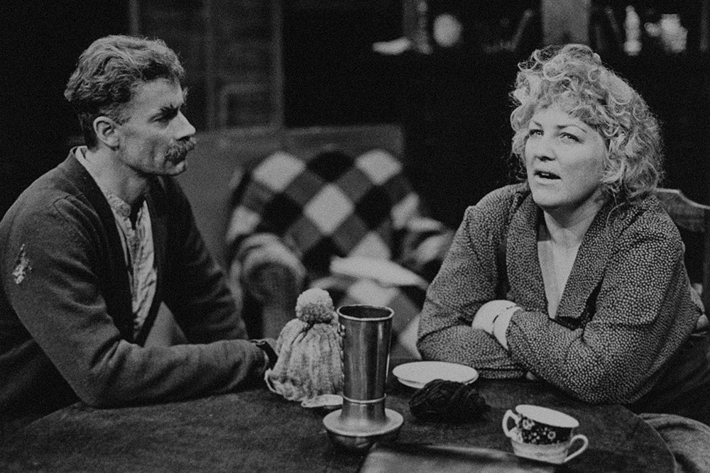 Production still for "Summer Shadows". L-R: , David Bradshaw as Dadda, Caroline Gillmer as Mer. Photographer: David B. Simmonds