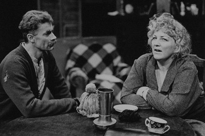 Production still for "Summer Shadows". L-R: , David Bradshaw as Dadda, Caroline Gillmer as Mer. Photographer: David B. Simmonds