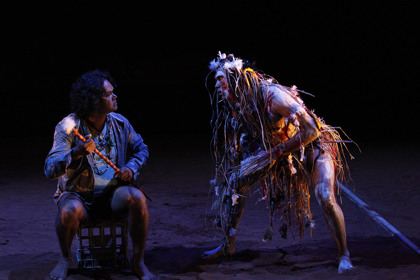 Production still for "The Shadow King". L-R: Kamahi Djordon King, Damion Hunter. Photographer: Jeff Busby