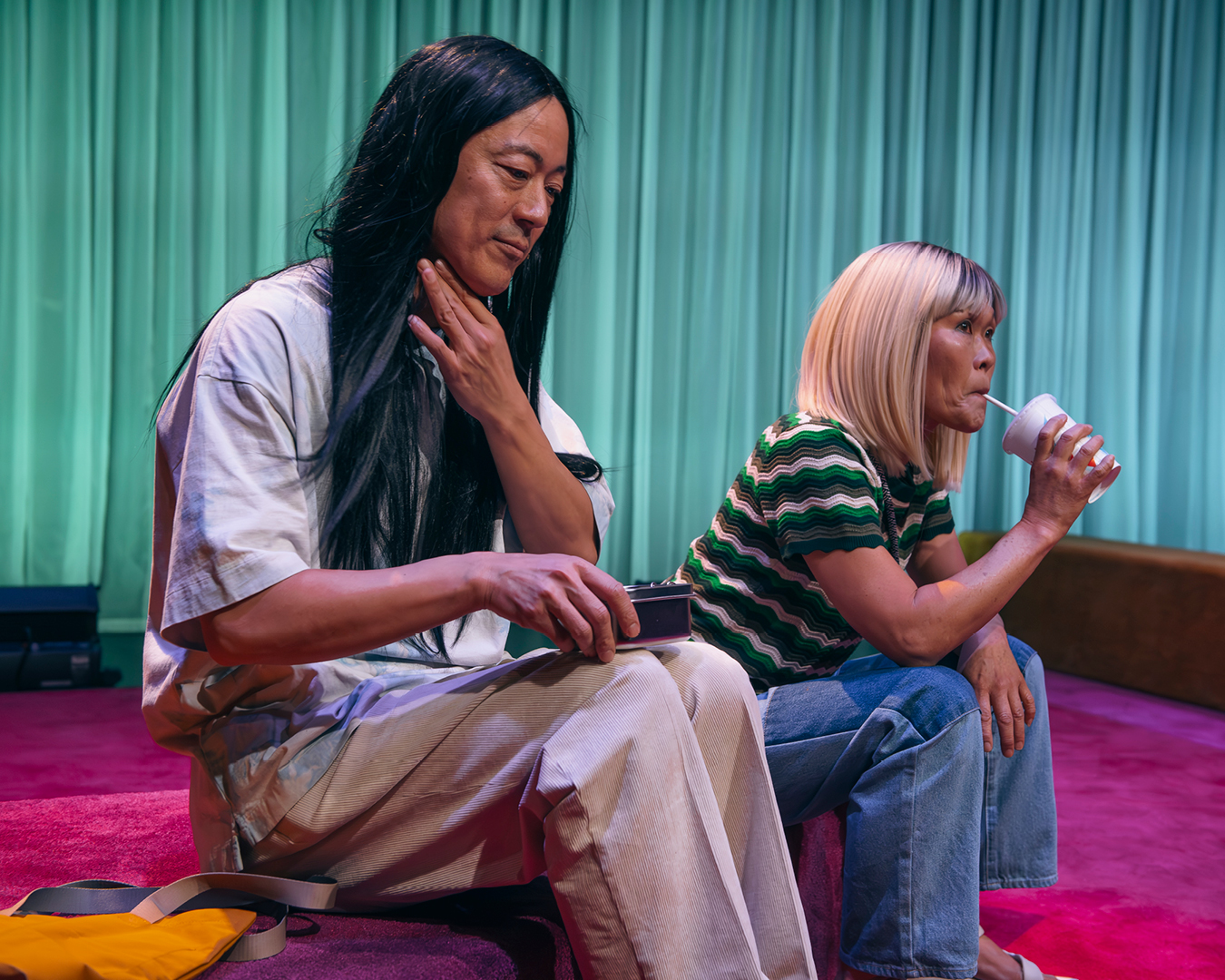 Production photo for Apologia. Photographer: Gregory Lorenzutti. In photo: Taka Takiguchi 滝口貴, and Yumi Umiumare.