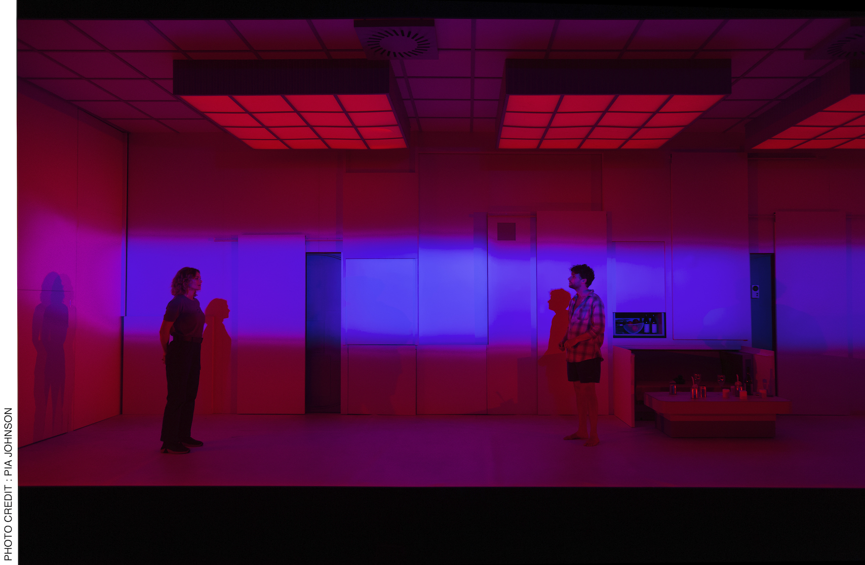 Production still for "Solaris". L-R: Leanna Walsman, Keegan Joyce. Photographer: Pia Johnson