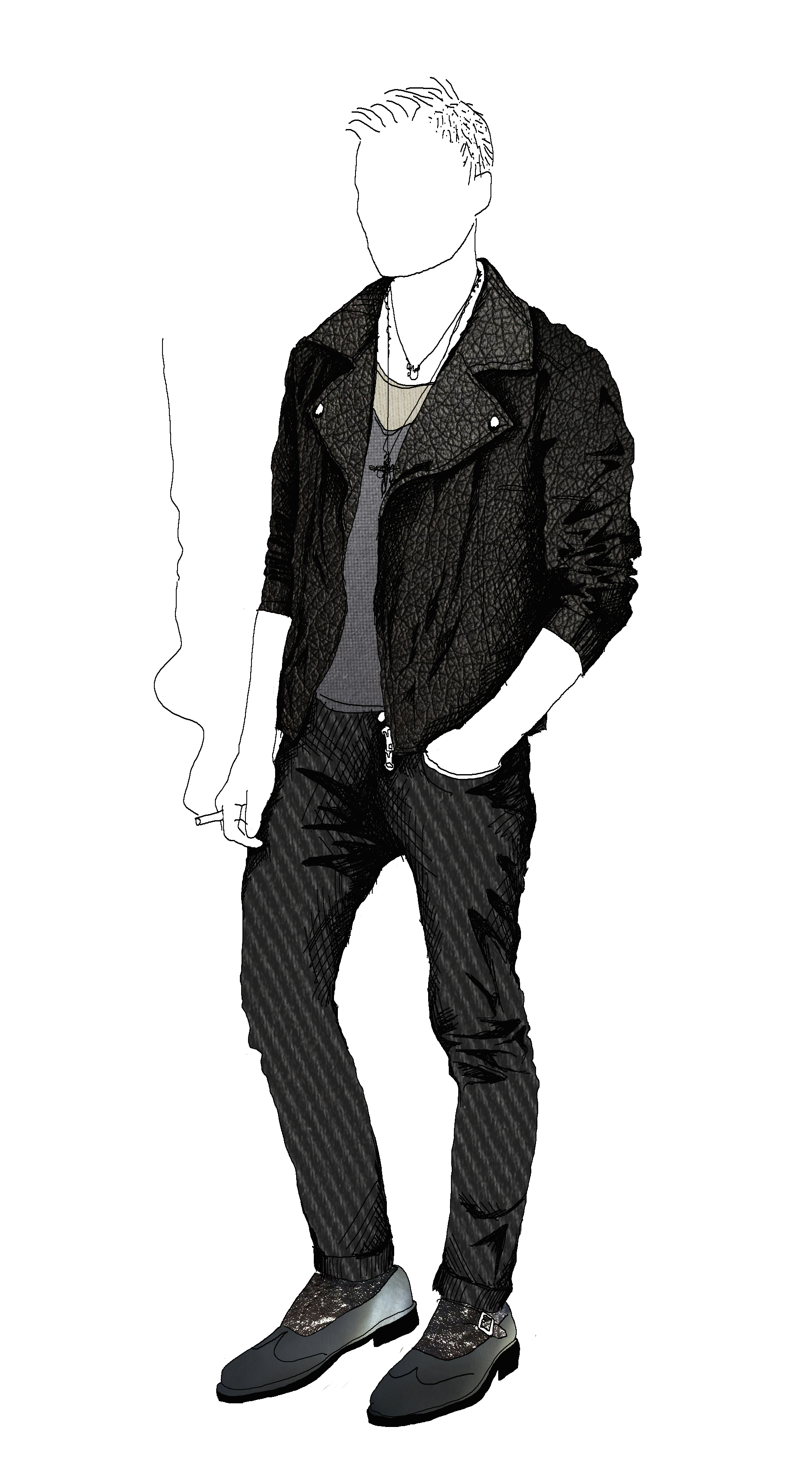 Costume design rendering 'Yang Sun' (c) Marg Horwell