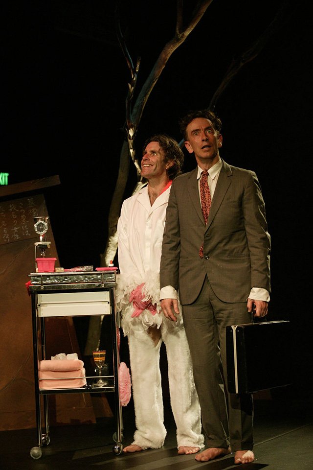 Production still for "DasSHOKU Hora!". L-R: Ben Rogan, Matthew Crosby. Photographer: Jeff Busby