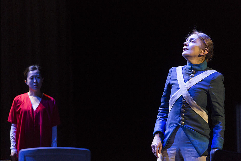 Production still for "I Am a Miracle". L-R: Hana Lee Crisp, Melita Jurisic. Photographer: Pia Johnson