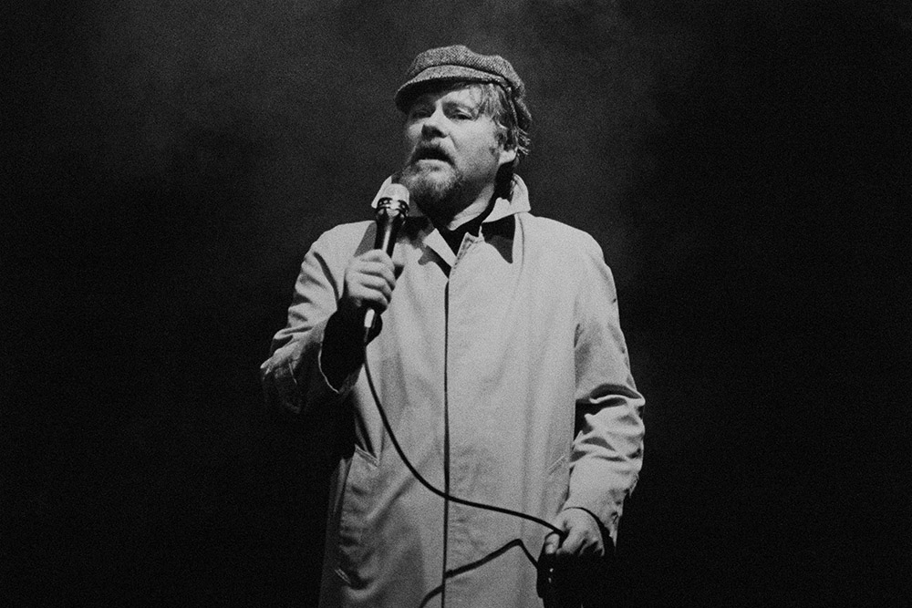 Production still from "The Freedom of the City". Jim Shaw. Photographer: Jeff Busby