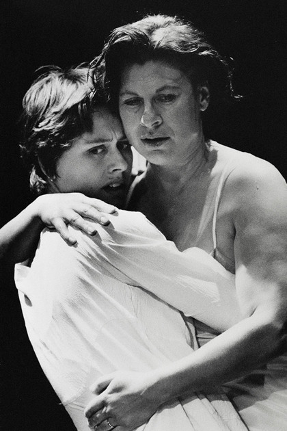 Production still for "The Glass Mermaid". L-R: Alice Garner as Cassandra, Cathy Downes as Sara. Photographer: Jeff Busby