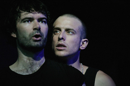 Production still for "OT: Chronicles of the Old Testament". L-R: Phillip McInnes, Luke Ryan. Photographer: Jeff Busby