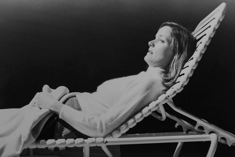 Production still for "Letters Home". Nancy Black as Sylvia Plath. Photographer: Sandra Matlock