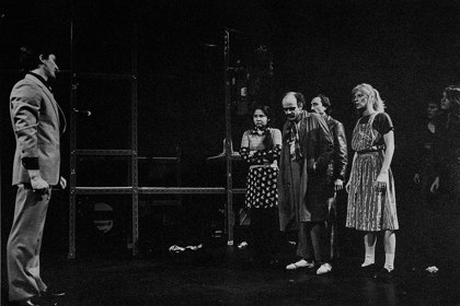 Production still for "Xenophobia". Phil Sumner (third from left). Photographer: Unknown