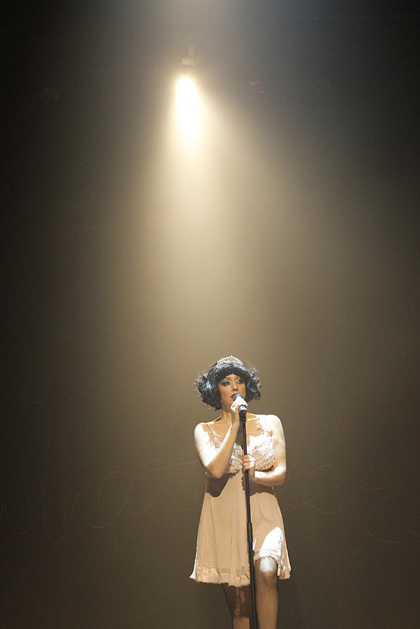 Production still for "Little Match Girl". Meow Meow. Photographer: Jeff Busby