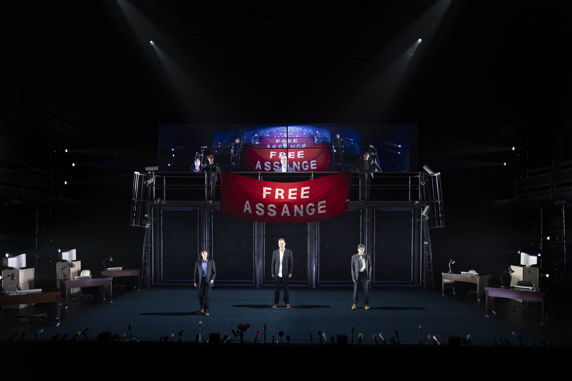 Production photography from TRUTH (2025). Photographer: Pia Johnson. In photograph: Cast of TRUTH.