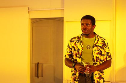 Production still for "Solaris". L-R: Fode Simbo. Photographer: Pia Johnso