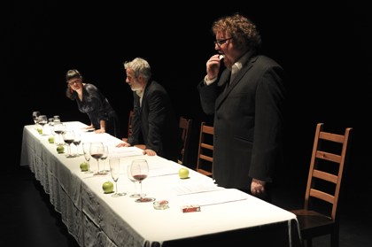 Production still for "The Last Supper". Photographer: Heidrun Lohr