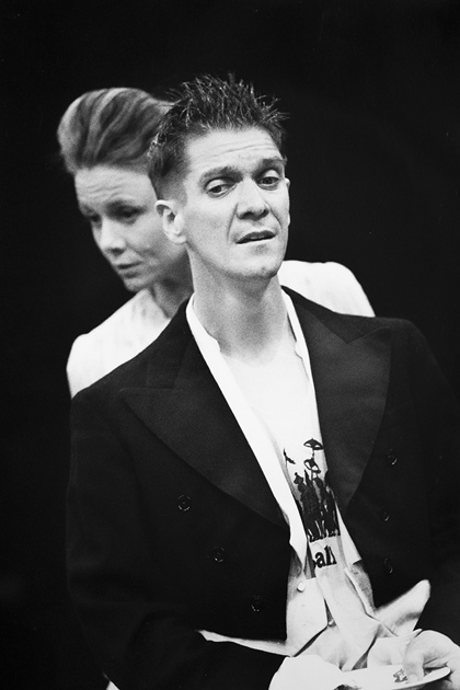 Production still for "The Prodigal Son". L-R: Tammy McCarthy, Syd Brisbane. Photographer: Jeff Busby 