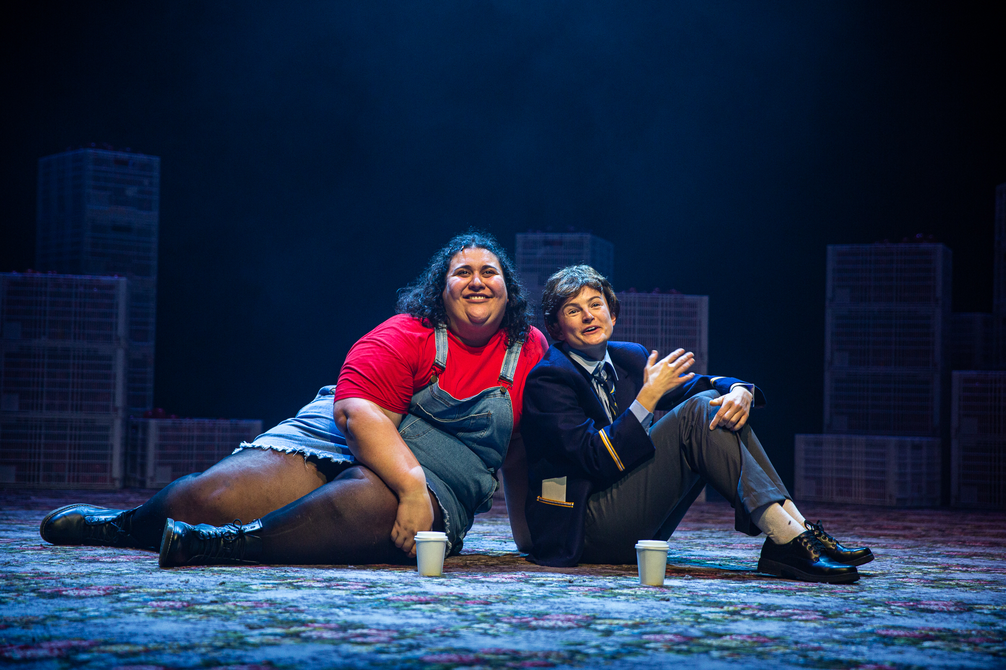 Production still for the 2022 Season of 'Looking For Alibrandi'. L-R: Chanella Macri, Hannah Monson. Photographers: Jeff Busby & Tamarah Scott