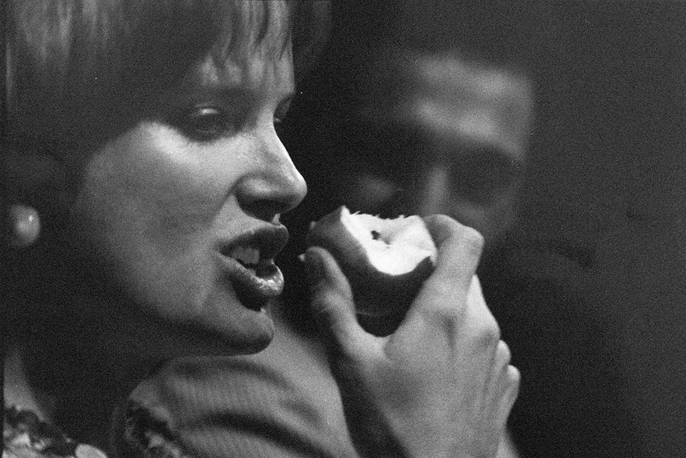 Production still for "Dutchman". Nancy Black as Lula, William Zappa as Clay. Photographer: Unknown