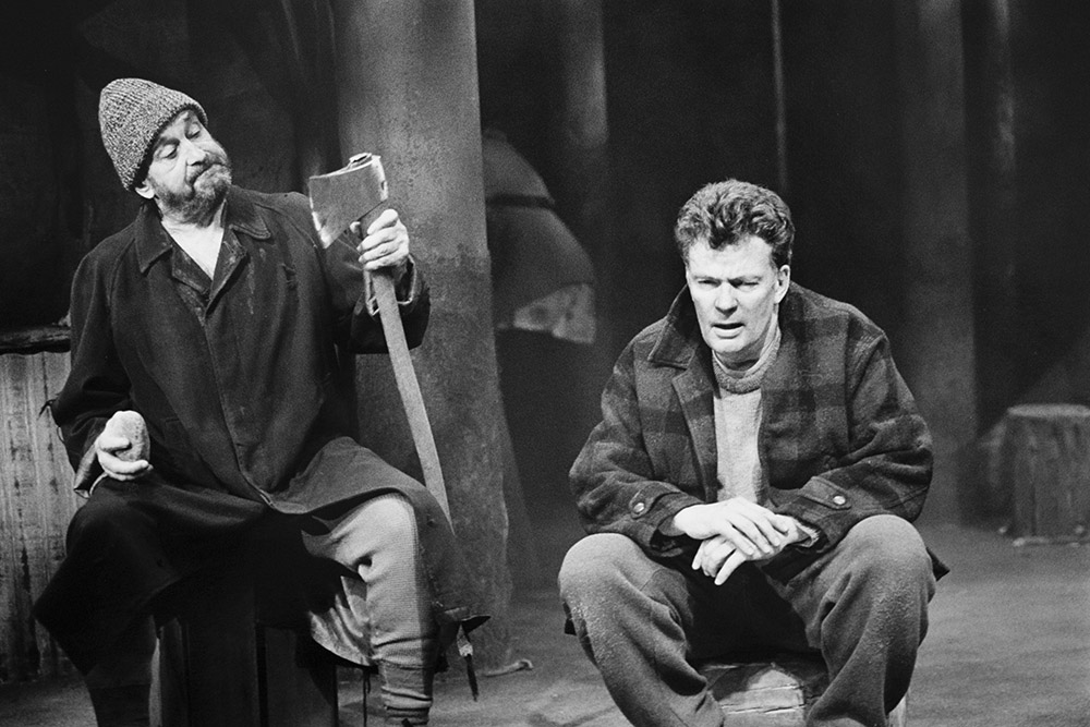 Production still for "Nowhere". L-R: Peter Cummins as Josh, Russell Kiefel as Snow. Photographer: Jeff Busby