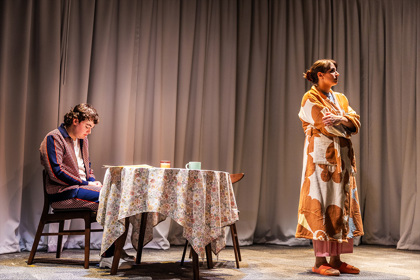 Production still for the 2023 season of 'Telethon Kid.' In photo: William Rees and Ashley Apap. Photographer: Tamarah Scott