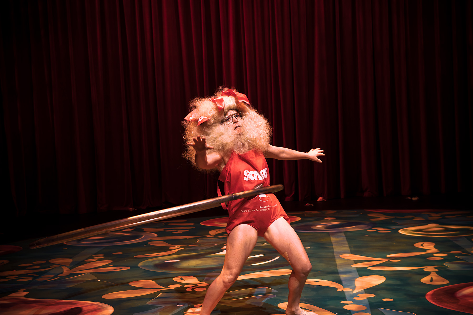 Production photography from F**k Christmas (2024). Photographer: Gregory Lorenzutti. In photograph: Nicci Wilks