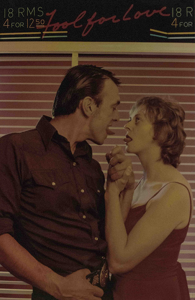 Production still for "Fool for Love". William Zappa as Eddie, Joy Dunstan as May. Photographer: David B. Simmonds