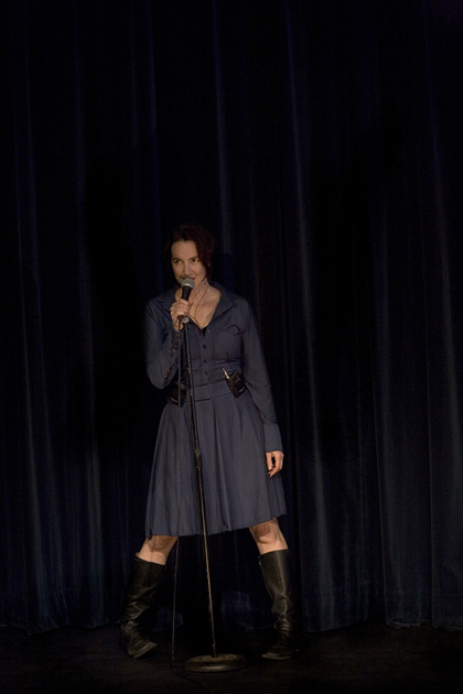 Production still for "Pin Drop". Tamara Saulwick. Photographer: Ponch Hawkes