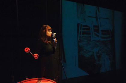 Production still for "City of Shadows". L-R: Rachael Dease. Photographer Sarah Walker