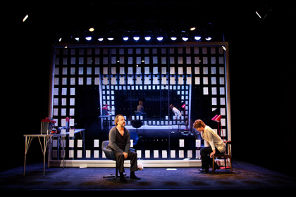 Production still for "Wild Surmise". L-R: Humphrey Bower as Daniel, Jane Montgomery Griffiths as Alex. Photographer: Pia Johnson