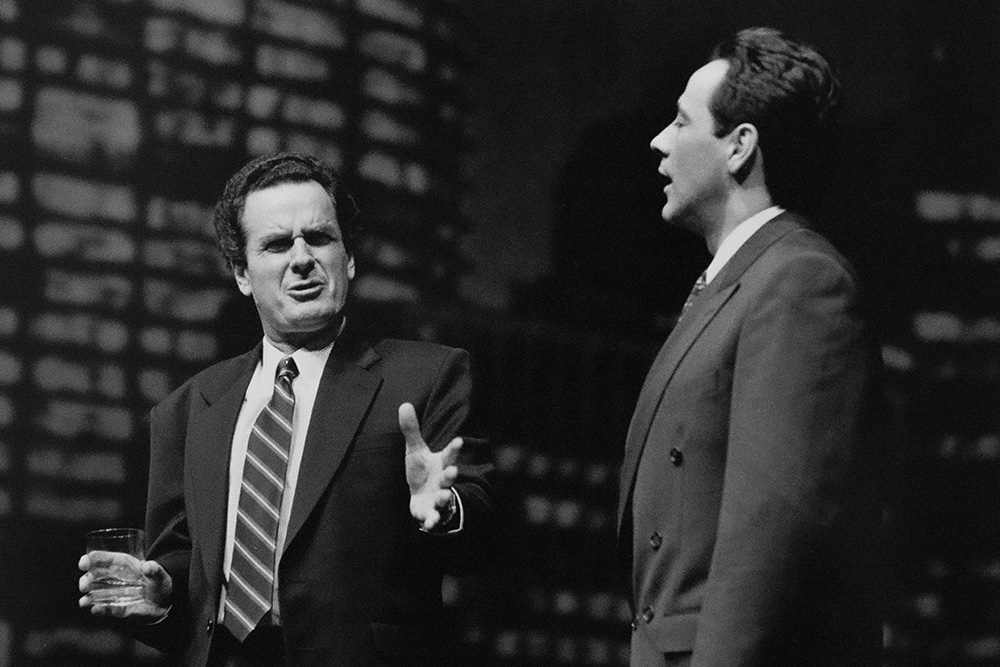 Production still for "The Incorruptible". L-R: Denis Moore as Ed 'Gabo' Gabelich, Nick Carrafa as Tim Blackburn. Photographer: Jeff Busby