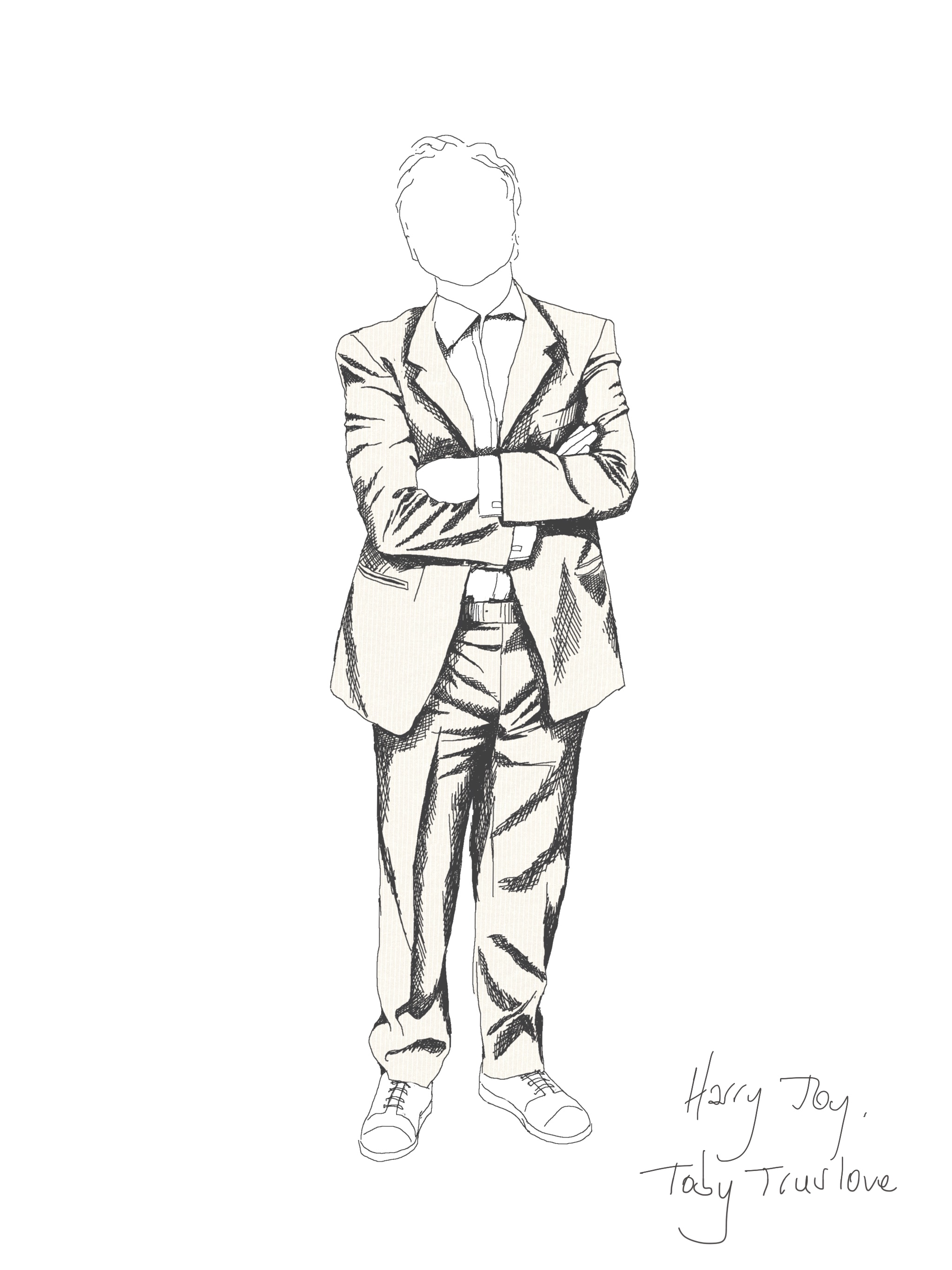 Costume design rendering 'Harry Joy' (c) Marg Horwell