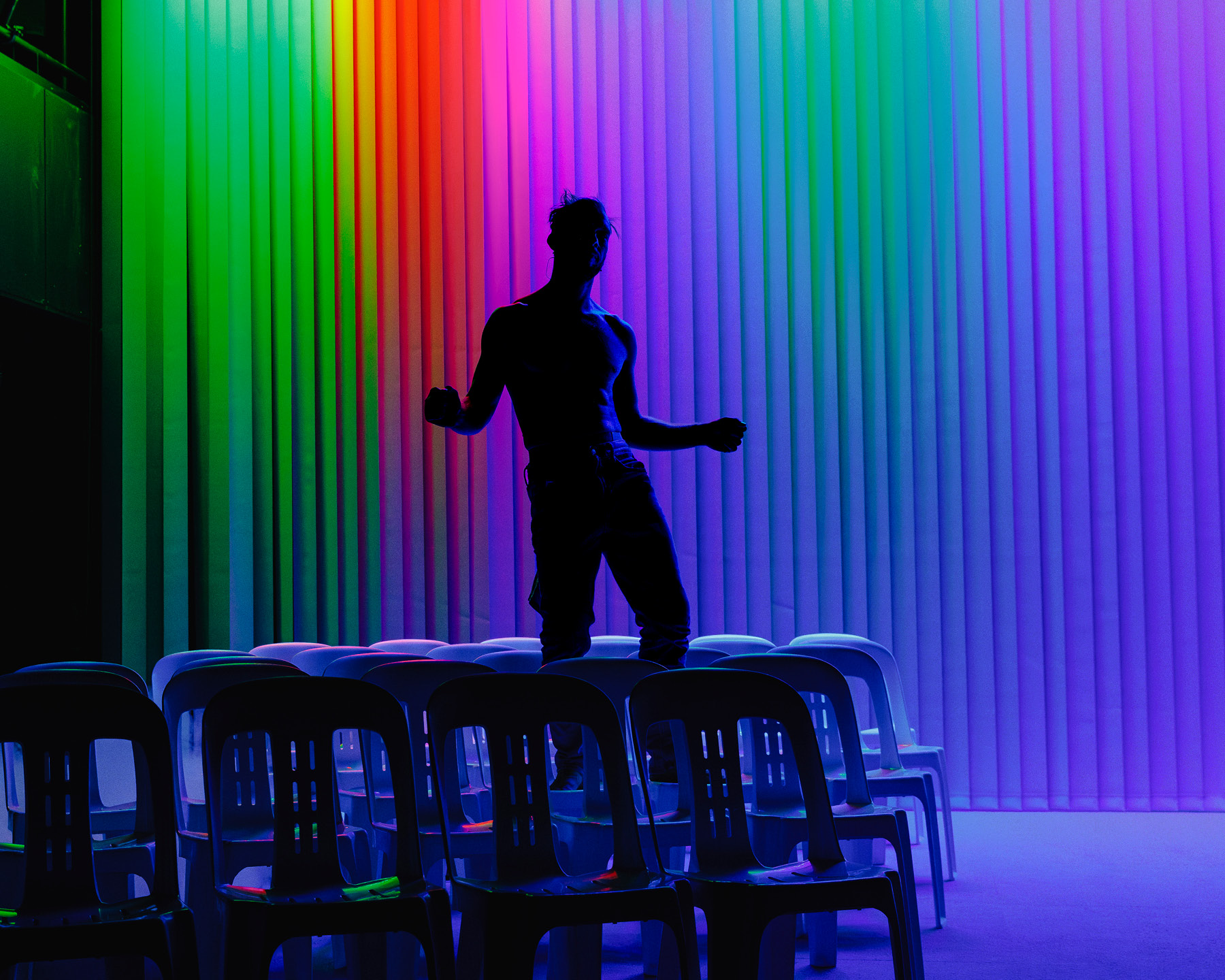 Production Photography from Homo Pentecostus (2024). Photographer: Gianna Rizzo. In photograph: Joel Bray and Peter Paltos.