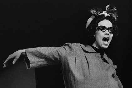 Production still for "Mary Lives!" Maryanne Fahey as Mary Hardy. Photographer: Jeff Busby