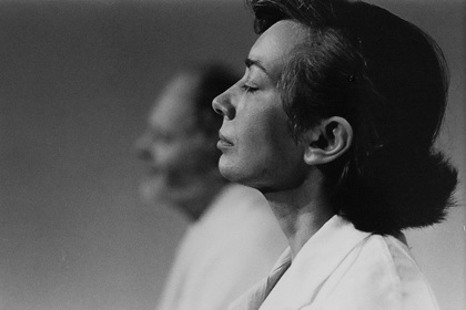 Production still for "Australia Majestic". L-R: Robin Cuming as Klaus, Jackie Kelleher as the Doctor. Photographer: Jeff Busby