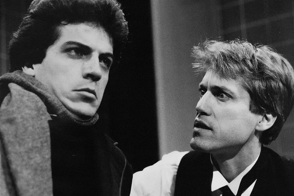 Production still for "The Greatest Man on Earth". L-R: Joseph Spano, Gerhard Metz. Photographer: Jeff Busby