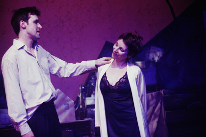 Production still for "Ruby Moon". L-R: Peter Houghton, Christen O'Leary. Photographer: Jeff Busby