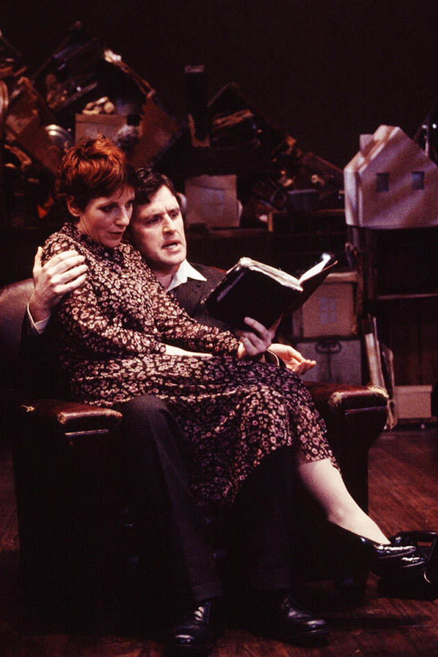 Production still for "Ruby Moon". L-R:  Christen O'Leary, Peter Houghton. Photographer: Jeff Busby